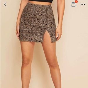 Dalmatian Print Slit Skirt